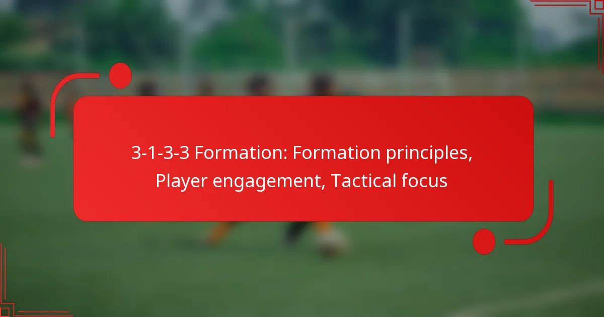 3-1-3-3 Formation: Formation principles, Player engagement, Tactical focus