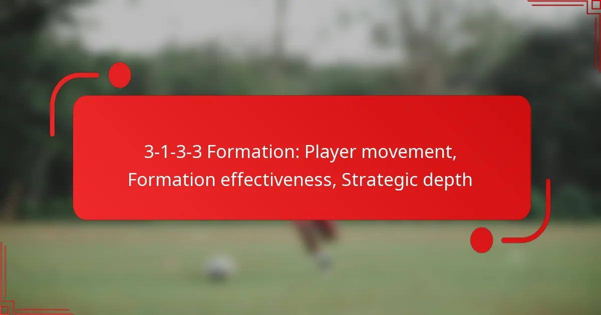 3-1-3-3 Formation: Player movement, Formation effectiveness, Strategic depth