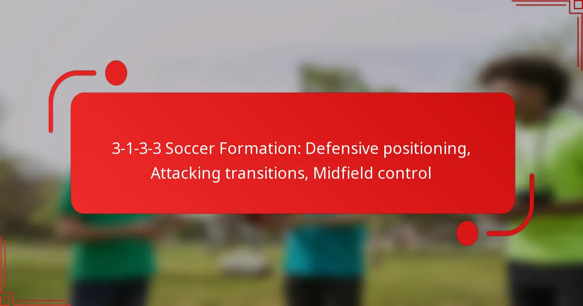 3-1-3-3 Soccer Formation: Defensive positioning, Attacking transitions, Midfield control