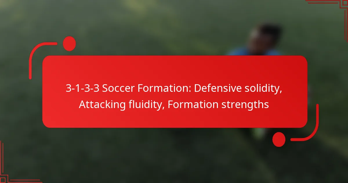 3-1-3-3 Soccer Formation: Defensive solidity, Attacking fluidity, Formation strengths