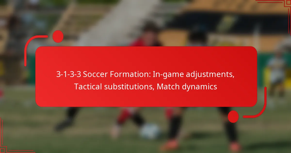 3-1-3-3 Soccer Formation: In-game adjustments, Tactical substitutions, Match dynamics