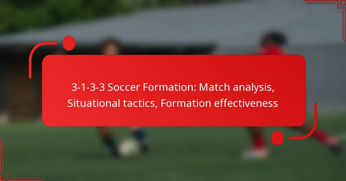 3-1-3-3 Soccer Formation: Match analysis, Situational tactics, Formation effectiveness