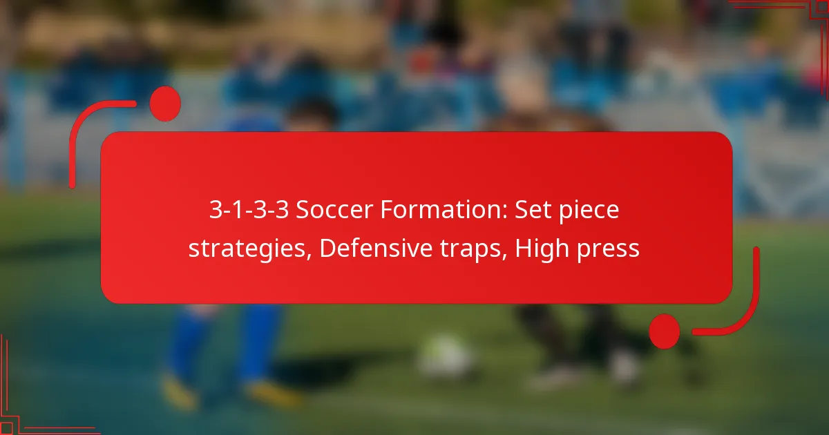 3-1-3-3 Soccer Formation: Set piece strategies, Defensive traps, High press