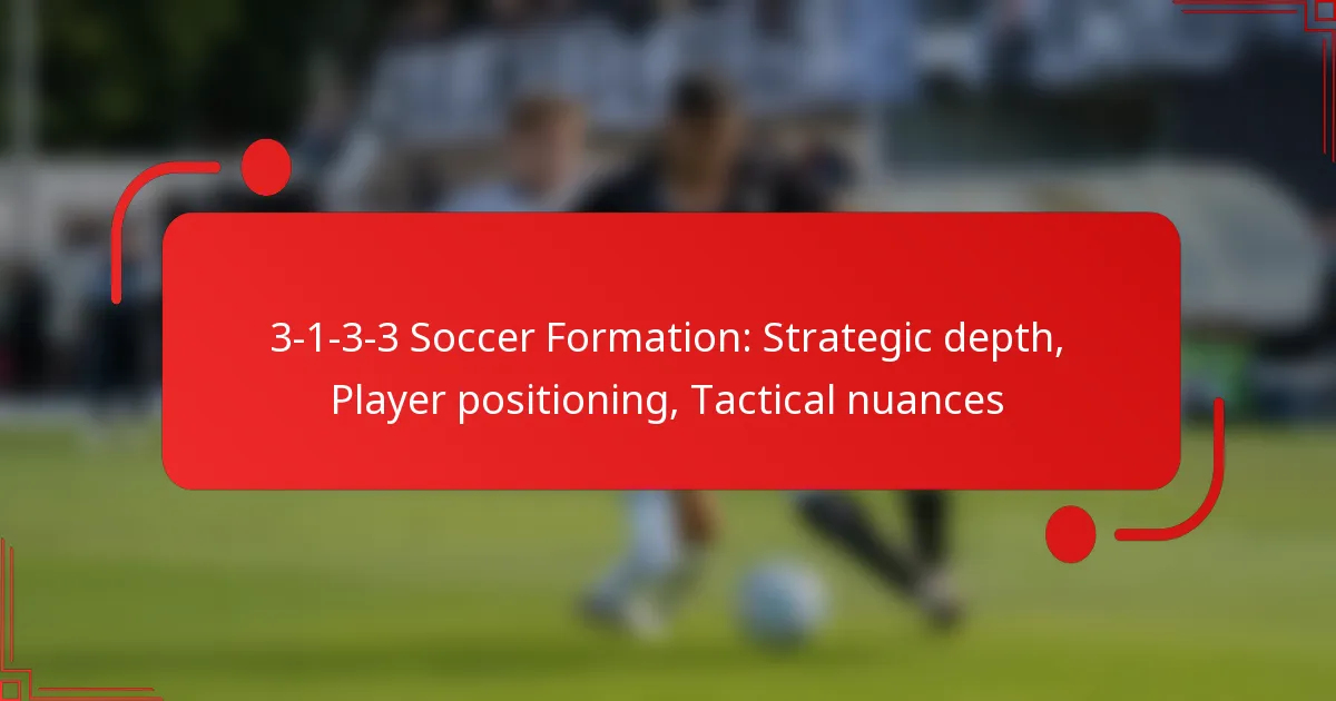 3-1-3-3 Soccer Formation: Strategic depth, Player positioning, Tactical nuances