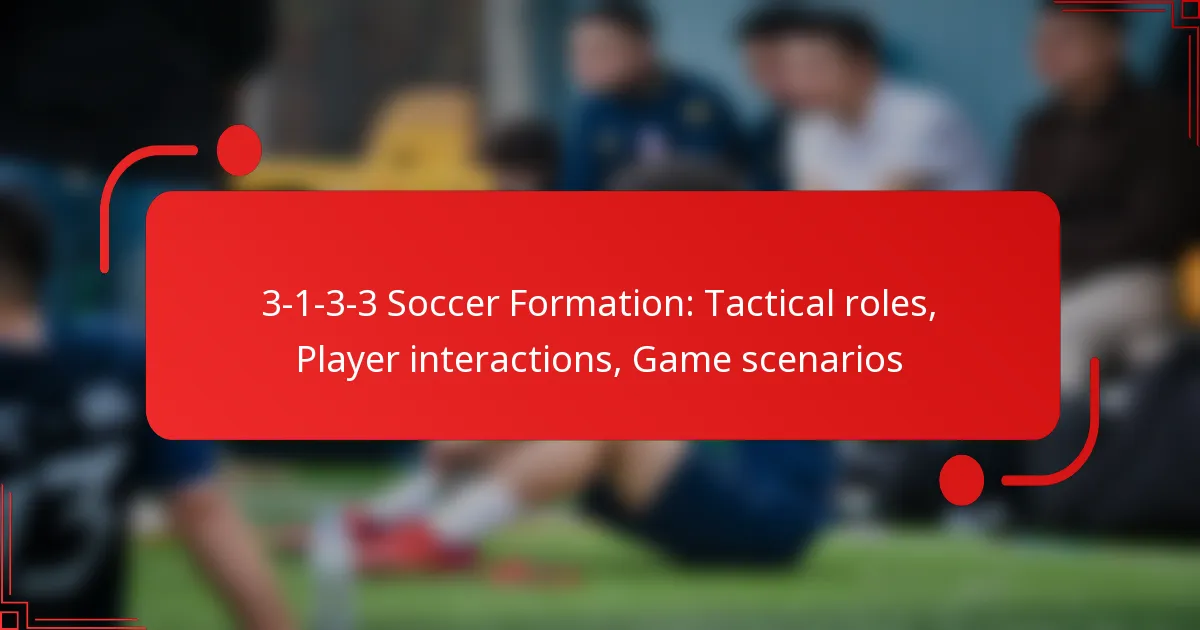 3-1-3-3 Soccer Formation: Tactical roles, Player interactions, Game scenarios