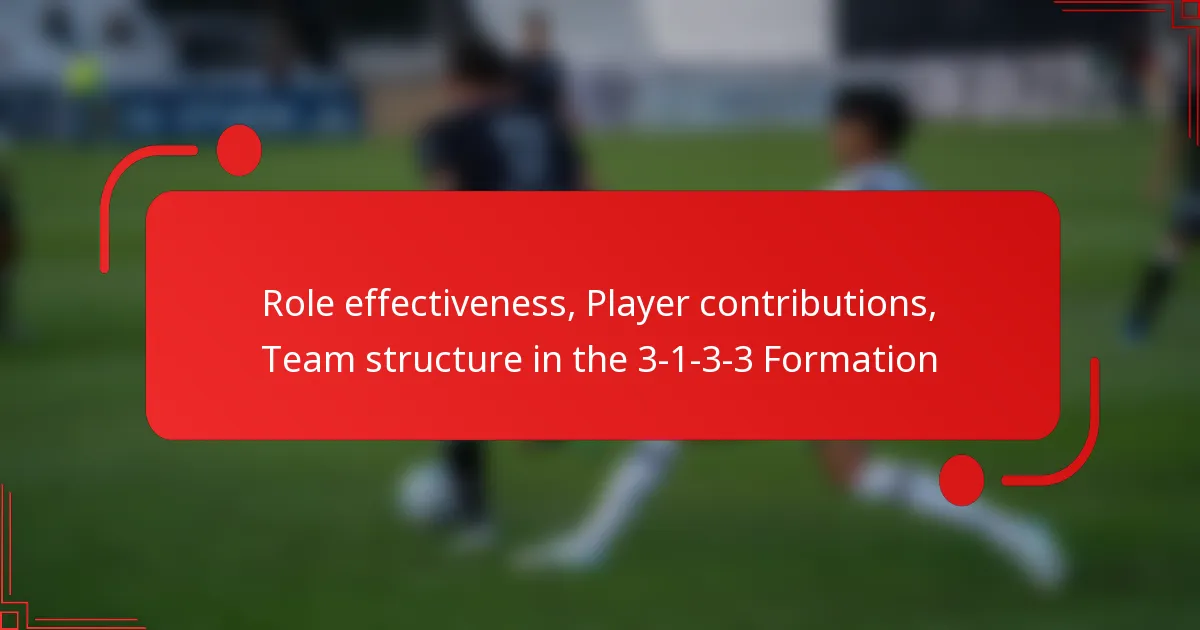 Role effectiveness, Player contributions, Team structure in the 3-1-3-3 Formation