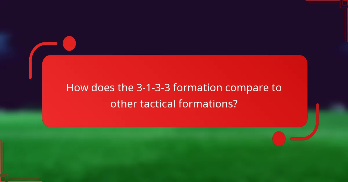 How does the 3-1-3-3 formation compare to other tactical formations?