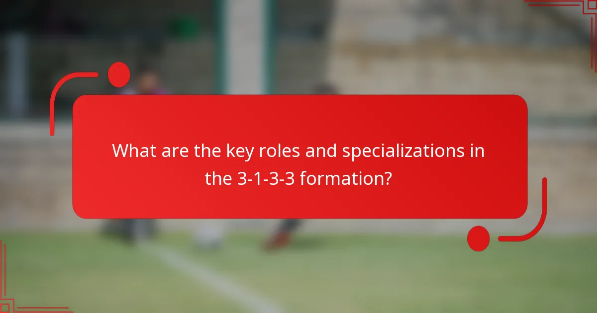 What are the key roles and specializations in the 3-1-3-3 formation?