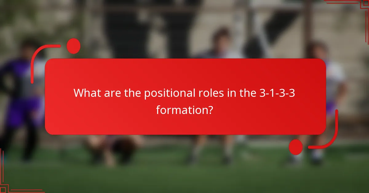 What are the positional roles in the 3-1-3-3 formation?