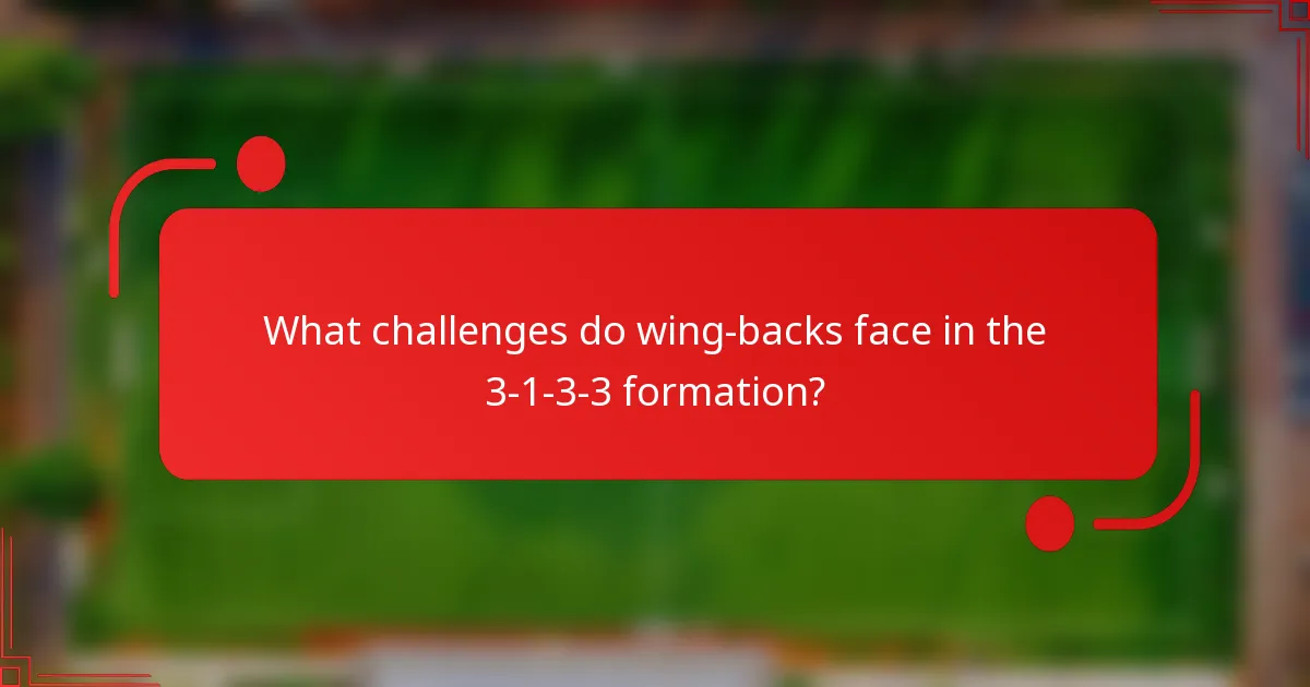 What challenges do wing-backs face in the 3-1-3-3 formation?
