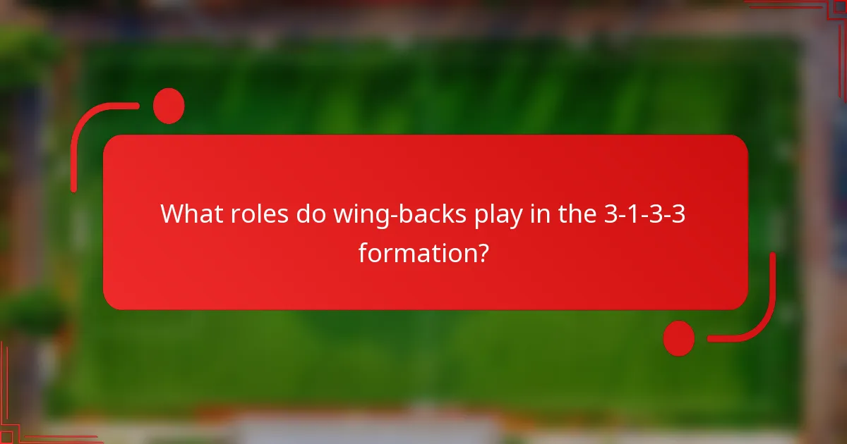 What roles do wing-backs play in the 3-1-3-3 formation?